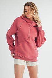 Women's Long Drea Half-Zip Fleece Hoodie