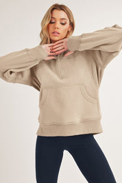 Women's Long Drea Half-Zip Fleece Hoodie