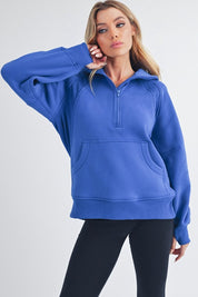 Women's Long Drea Half-Zip Fleece Hoodie