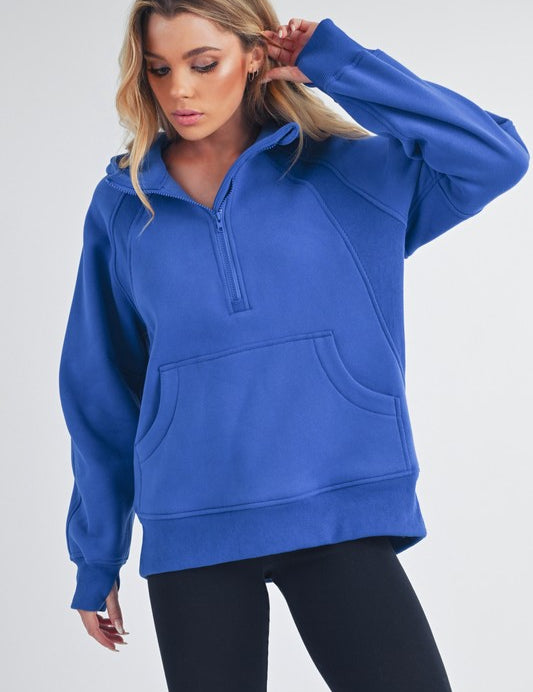 Women's Long Drea Half-Zip Fleece Hoodie