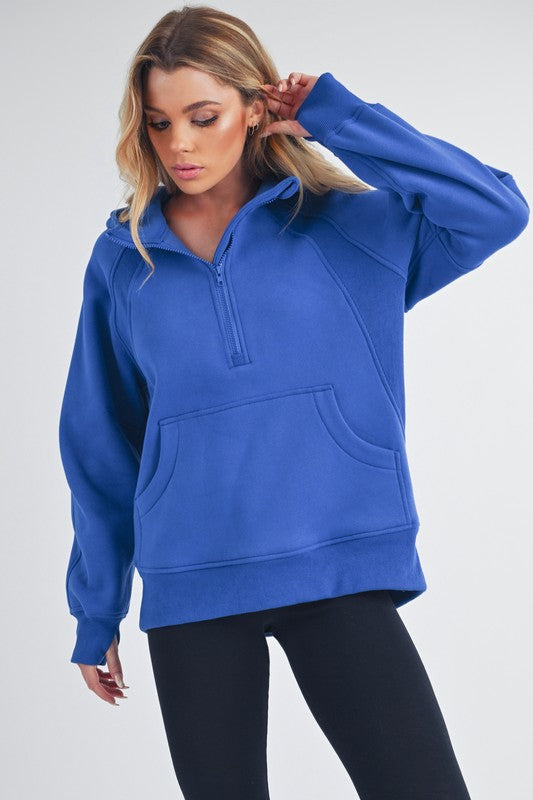 Women's Long Drea Half-Zip Fleece Hoodie