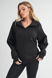 Women's Long Drea Half-Zip Fleece Hoodie