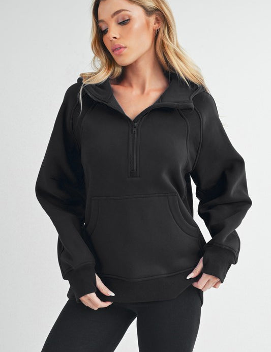 Women's Long Drea Half-Zip Fleece Hoodie