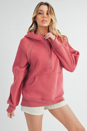 Women's Long Drea Half-Zip Fleece Hoodie