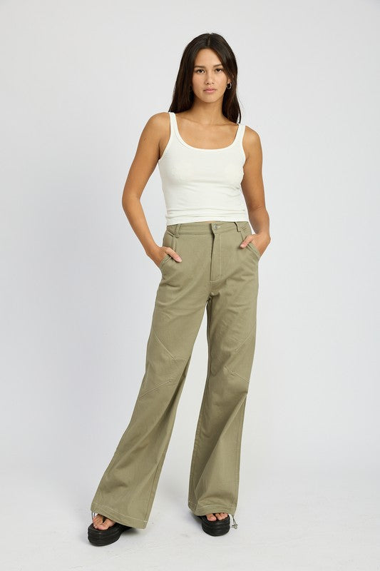 HIGH WAISTED WIDE LEG PANTS