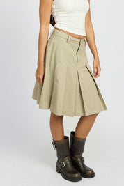 Women's Knee-Length Pleated Skirt