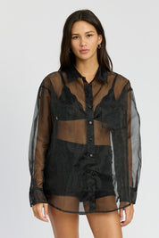 Women's Oversized Organza Shirt