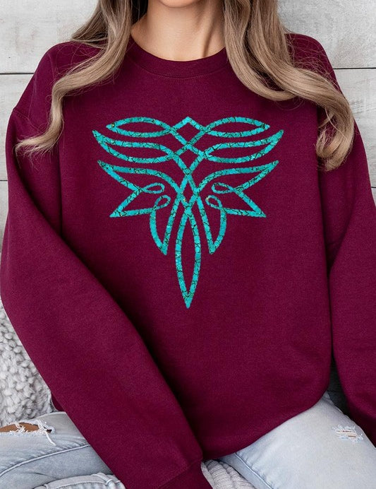 Unisex Turquoise Graphic Fleece Sweatshirt