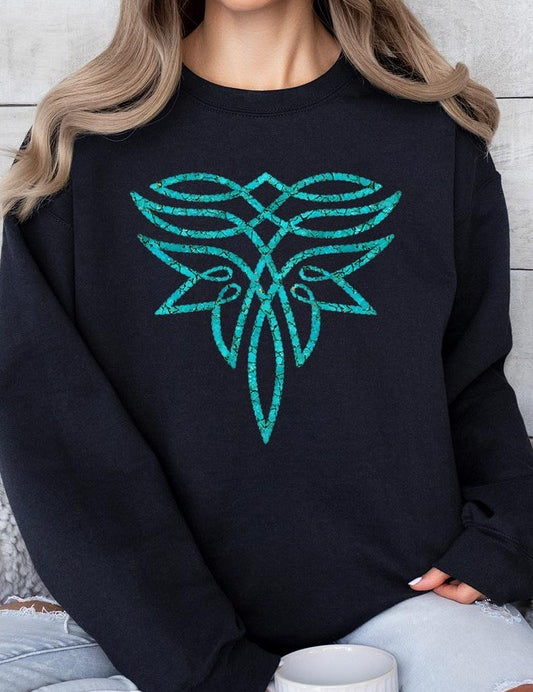 Unisex Turquoise Graphic Fleece Sweatshirt