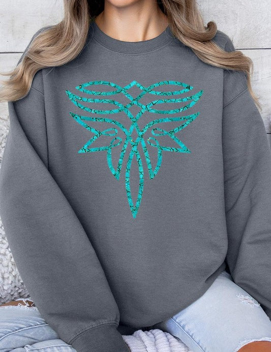 Unisex Turquoise Graphic Fleece Sweatshirt