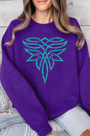 Unisex Turquoise Graphic Fleece Sweatshirt