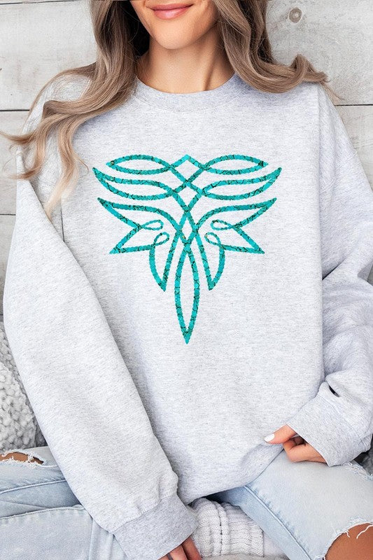 Unisex Turquoise Graphic Fleece Sweatshirt