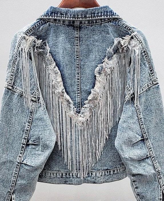 Women's Fringed Denim Jacket