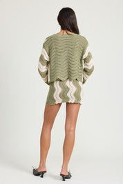 Women's Bell Sleeve Acrylic Cardigan