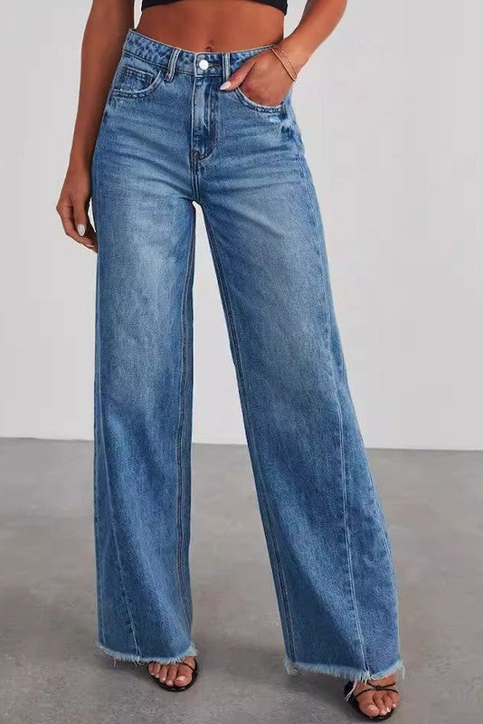 Women's High Waisted Wide Leg Denim Jeans