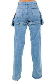 Women's Versatile Denim Pants with Belt Loops