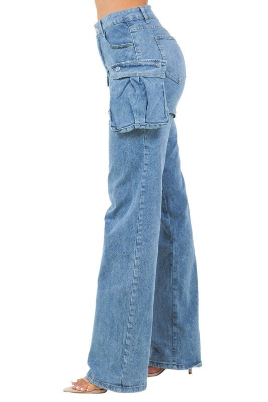 Women's Versatile Denim Pants with Belt Loops