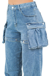 Women's Versatile Denim Pants with Belt Loops