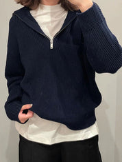 Half zip knit sweater