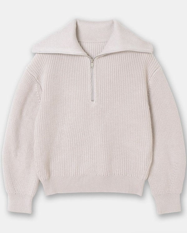 Half zip knit sweater