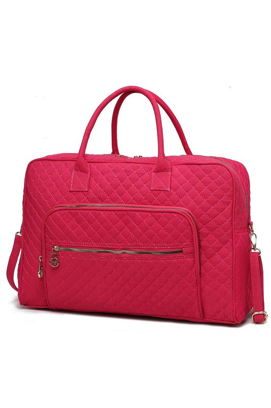 Women's Quilted Duffle Bag with Adjustable Crossbody Strap