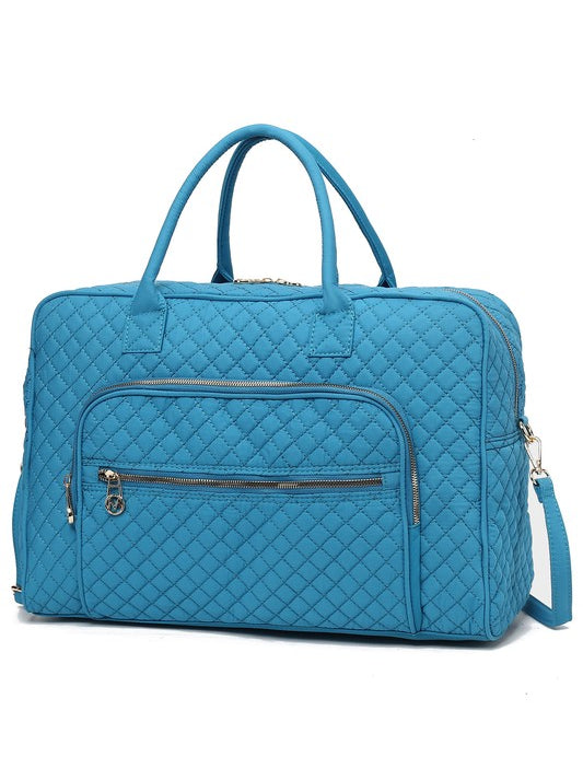 Women's Quilted Duffle Bag with Adjustable Crossbody Strap