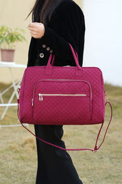 Women's Quilted Duffle Bag with Adjustable Crossbody Strap