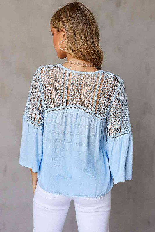 Women's Lace Flare Sleeve Shirt