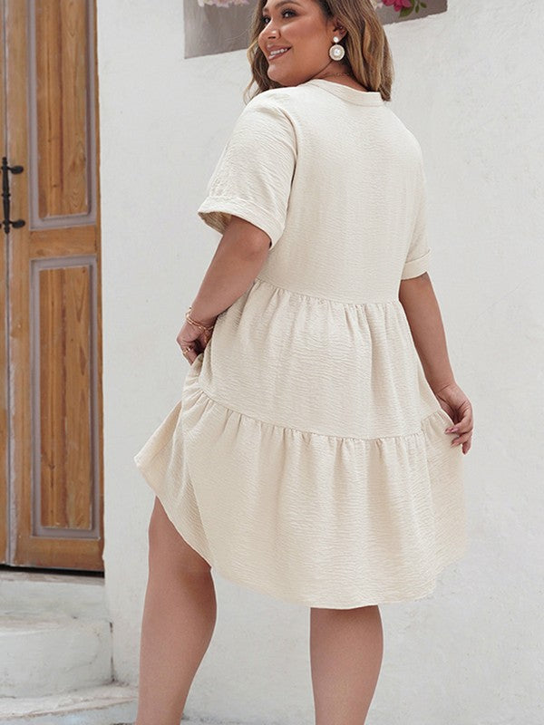 Women's Plus Size Tiered V-Neck Sandy Dress