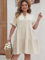 Women's Plus Size Tiered V-Neck Sandy Dress