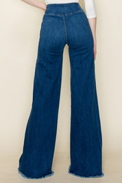 Women's High Waist Vintage Flare Wide Leg Jeans