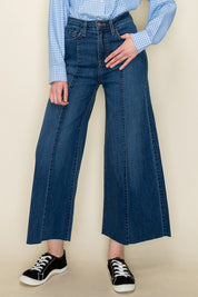 Women's High Waist Vintage Flare Wide Leg Jeans