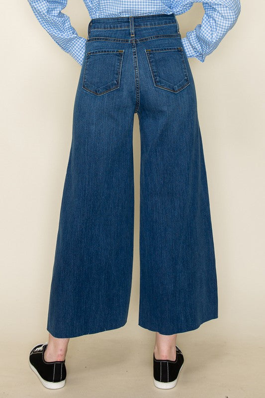 Women's High Waist Vintage Flare Wide Leg Jeans