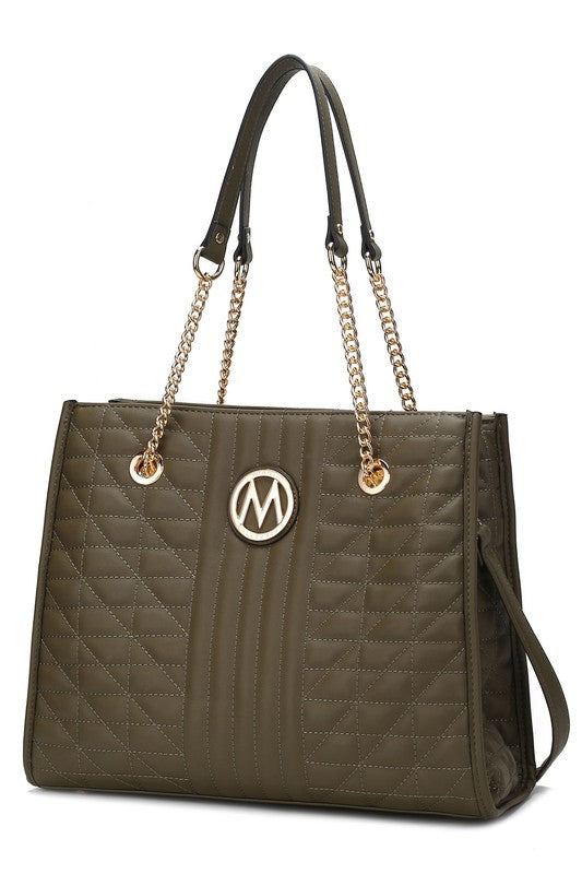 Women's Quilted Vegan Leather Shoulder Bag