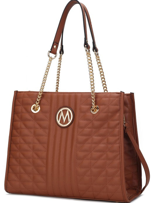 Women's Quilted Vegan Leather Shoulder Bag