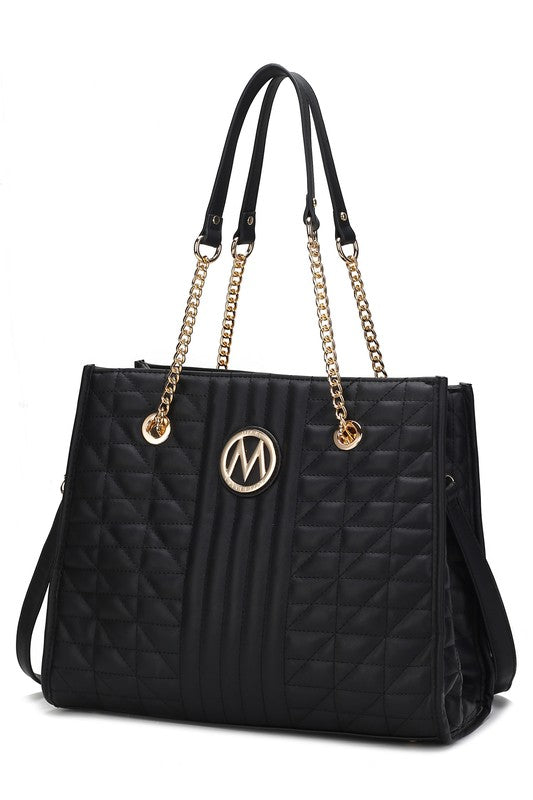 Women's Quilted Vegan Leather Shoulder Bag