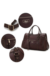 Women's Stylish Vegan Leather Duffle Weekender Bag