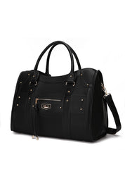 Women's Stylish Vegan Leather Duffle Weekender Bag