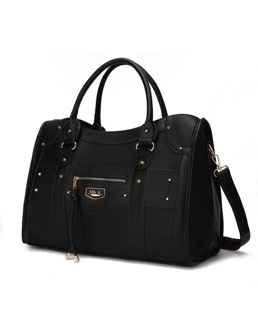 Women's Stylish Vegan Leather Duffle Weekender Bag