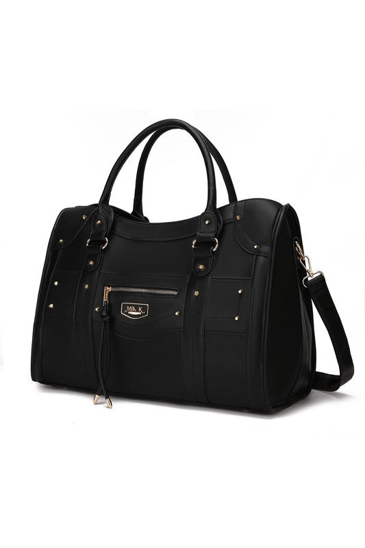 Women's Stylish Vegan Leather Duffle Weekender Bag