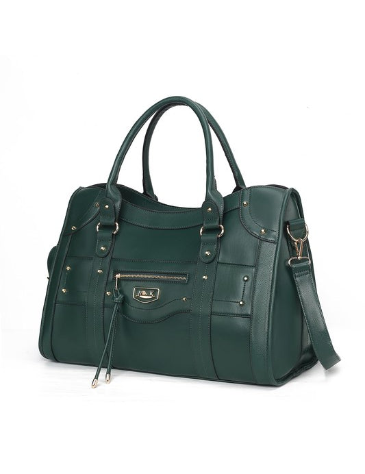 Women's Stylish Vegan Leather Duffle Weekender Bag