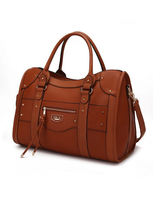 Women's Stylish Vegan Leather Duffle Weekender Bag