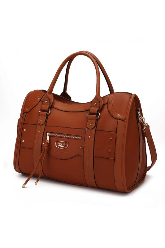 Women's Stylish Vegan Leather Duffle Weekender Bag