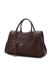 Women's Stylish Vegan Leather Duffle Weekender Bag