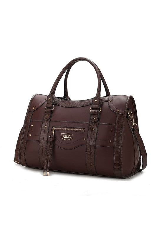 Women's Stylish Vegan Leather Duffle Weekender Bag