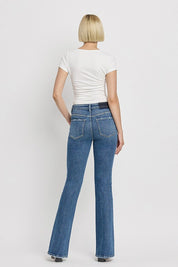 Women's High Rise Slant Hem Flare Jeans