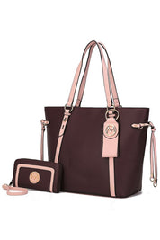 Women's Stylish Tote Bag with Wallet & Key-Ring Set