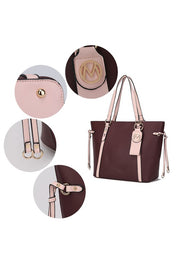 Women's Stylish Tote Bag with Wallet & Key-Ring Set