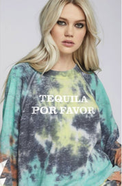 Women's Oversized Tie Dye Sweatshirt with Graphic Print