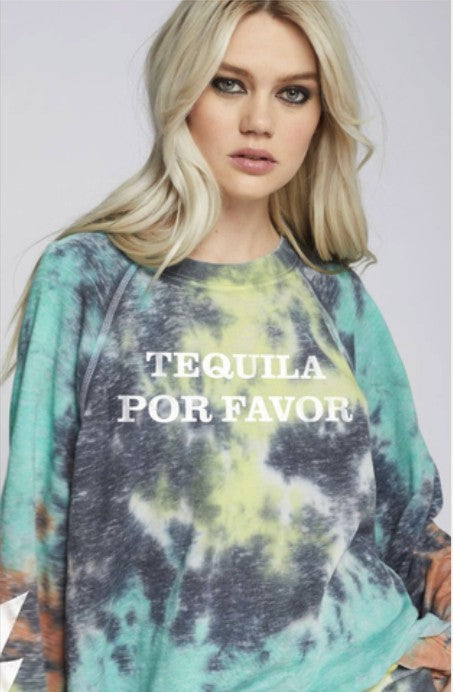 Women's Oversized Tie Dye Sweatshirt with Graphic Print